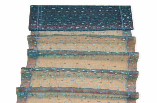 Vendita on line tendino organza azzurro cangiante rosso - prodotti