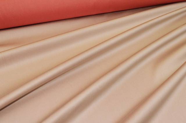 Vendita on line tessuto puro cotone beige cangiante rosso - cotoni uniti vari 