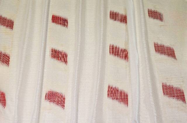 Vendita on line tessuto tenda con ricamo rosso - tessuti per a metraggio moderne