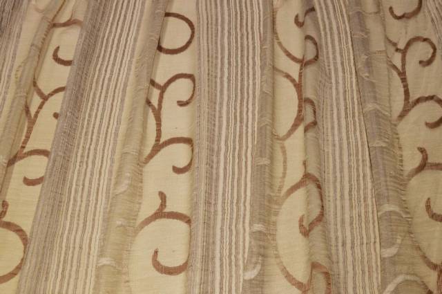Vendita on line tessuto tenda organza ricamo fill coupe' sfumato marrone - prodotti