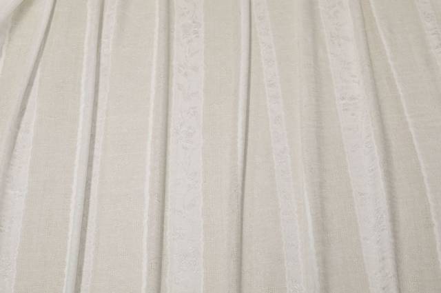 Vendita on line tessuto tenda stropicciata a righe avorio - prodotti