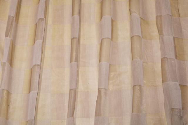 Vendita on line tessuto tenda organza scacco beige - prodotti
