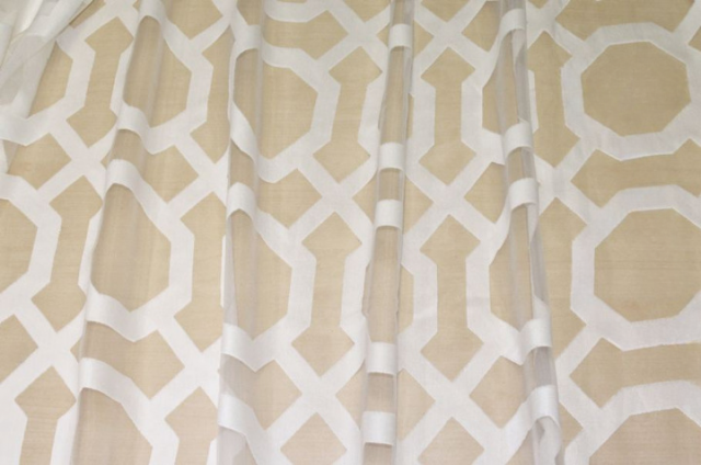 Vendita on line tessuto tenda malika devoreh via roma 60 bianco - tessuti per a metraggio moderne