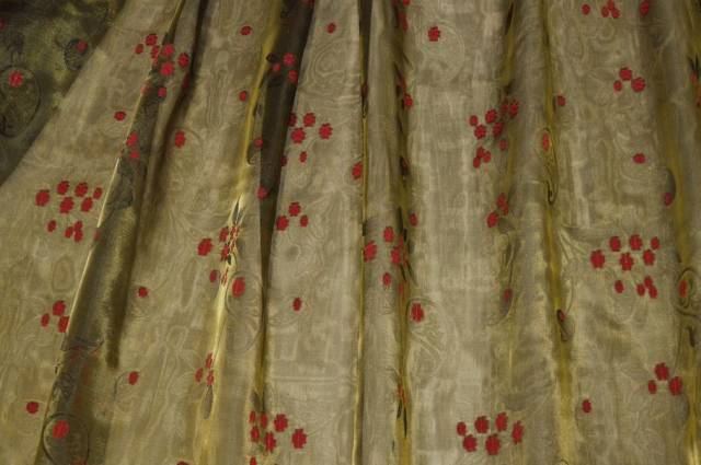 Vendita on line tessuto tenda organza verde cangiante nero - prodotti