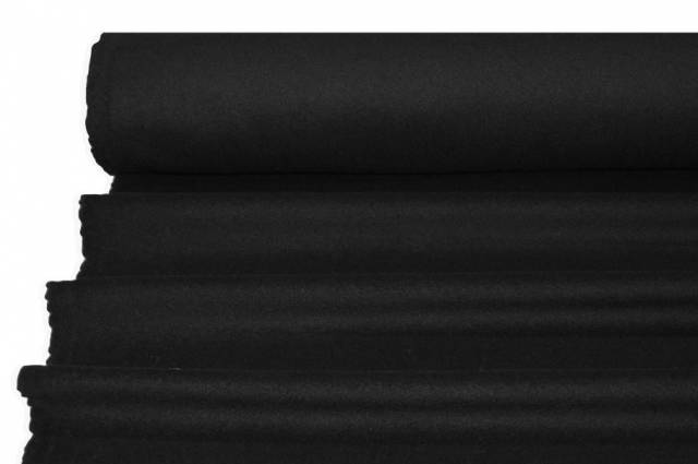 Vendita on line tessuto cappotto velour misto cashmere nero - tessuti abbigliamento lana cashmere