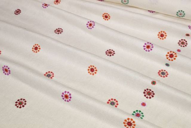 Vendita on line tessuto tramone ricamato in puro cotone - occasioni e scampoli