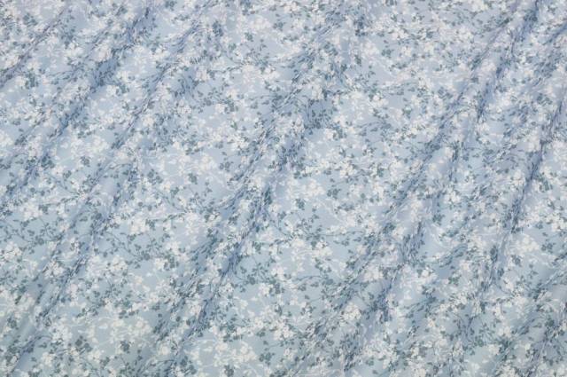 Vendita on line tessuto mussola puro cotone fiorellino avio - tessuti abbigliamento camiceria