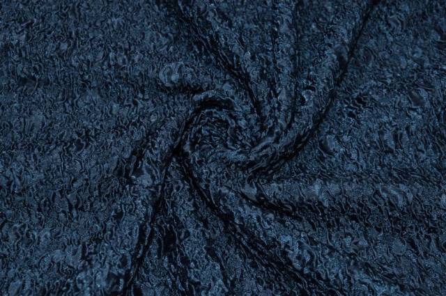 Vendita on line tessuto goffrato stretch blu - tessuti abbigliamento magline / jersey/tessuto in