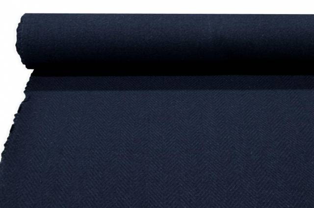 Vendita on line tessuto cappotto double pura lana spinato blu - tessuti abbigliamento lana
