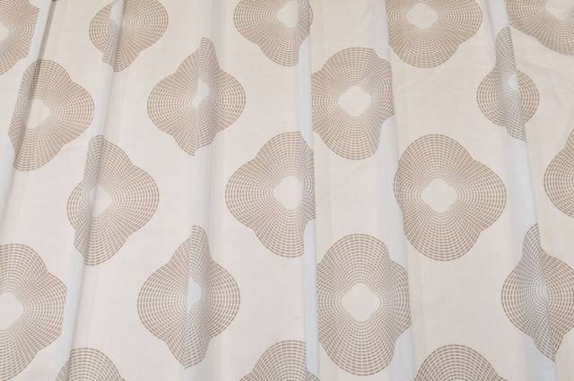 Vendita on line tessuto tenda velo fantasia geometrica beige - tessuti per a metraggio moderne