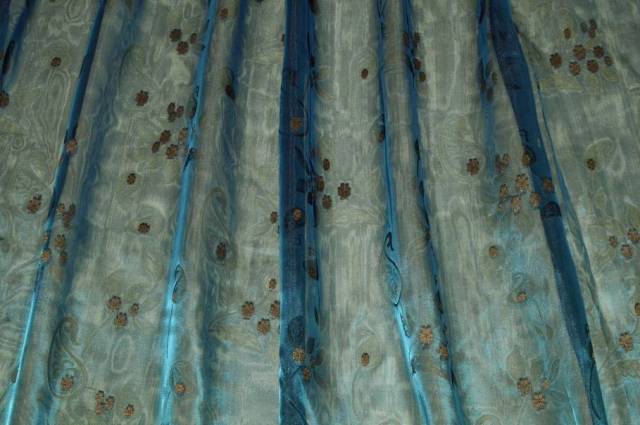 Vendita on line tessuto tenda organza petrolio cangiante - prodotti
