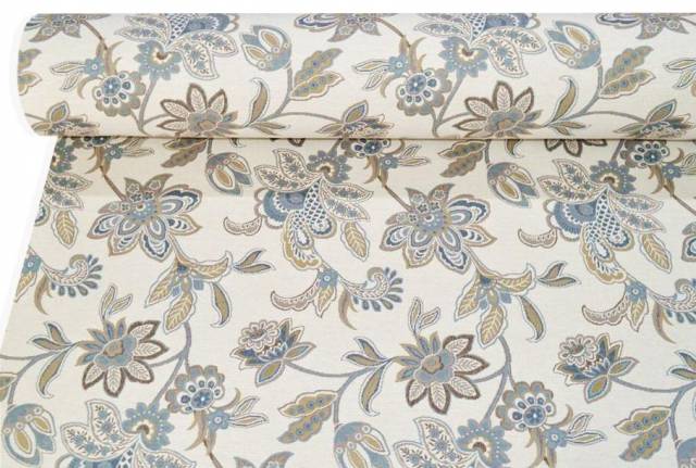 Vendita on line tessuto arredo gobelin fantasia fiore stilizzato avio - tessuti arredo casa gobelin a metraggio