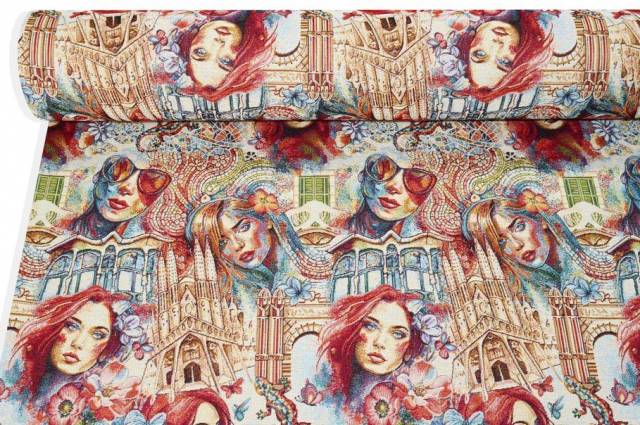 Vendita on line tessuto arredo gobelin fantasia barcellona - tessuti arredo casa gobelin a metraggio
