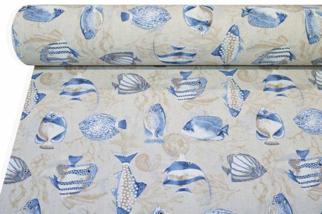 Vendita on line tessuto arredo fantasia pesci - tessuti arredo casa