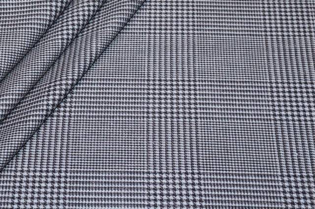 Vendita on line tessuto lana seta principe di galles blu - occasioni e scampoli seta di