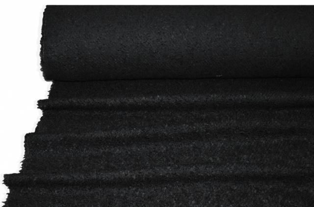 Vendita on line tessuto boucle pura lana nero - occasioni e scampoli lane e cashmere