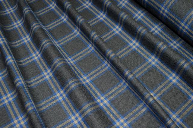 Vendita on line tessuto pura lana scacco azzurro - tessuti abbigliamento lana uomo/tailleur