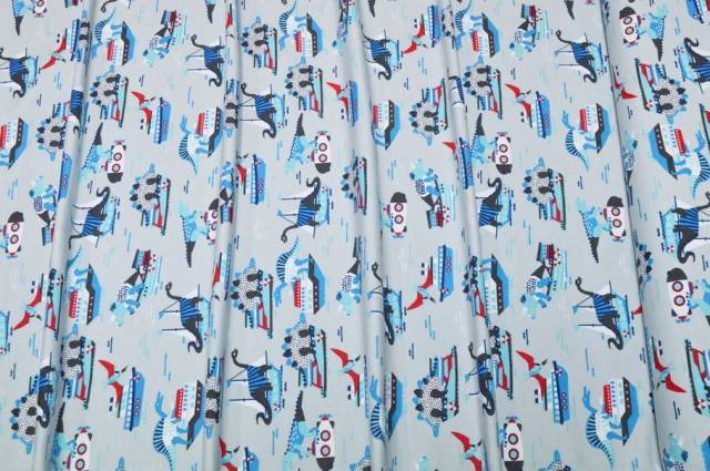 Vendita on line tessuto maglina in cotone fantasia dinosauri - ispirazioni neonati e bambini 