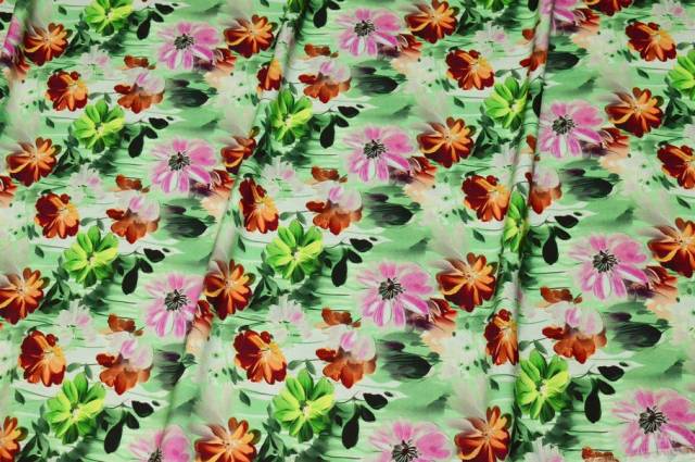 Vendita on line tessuto pura viscosa fantasia floreale verde - occasioni e scampoli tessuti fantasie 