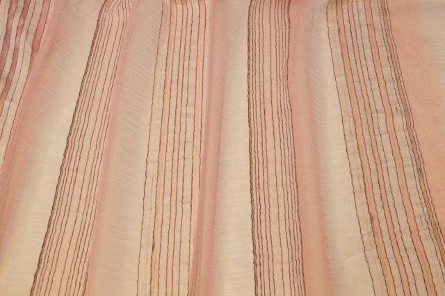 Vendita on line tessuto tenda organza stropicciata riga rosa - prodotti