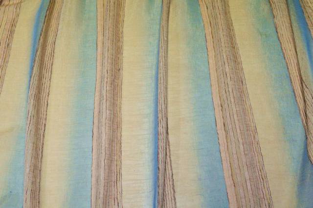 Vendita on line tessuto tenda organza stropicciata riga azzurra - prodotti