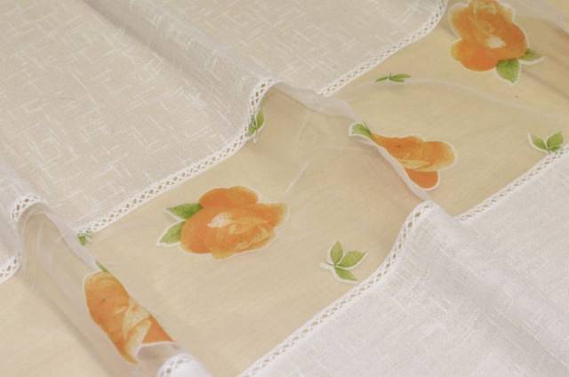 Vendita on line tendino con inserto organza fiore arancione - prodotti