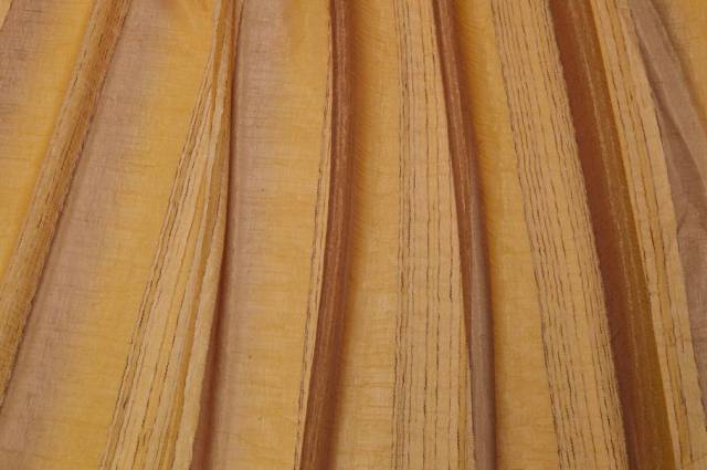 Vendita on line tessuto tenda organza fasciato ocra - prodotti