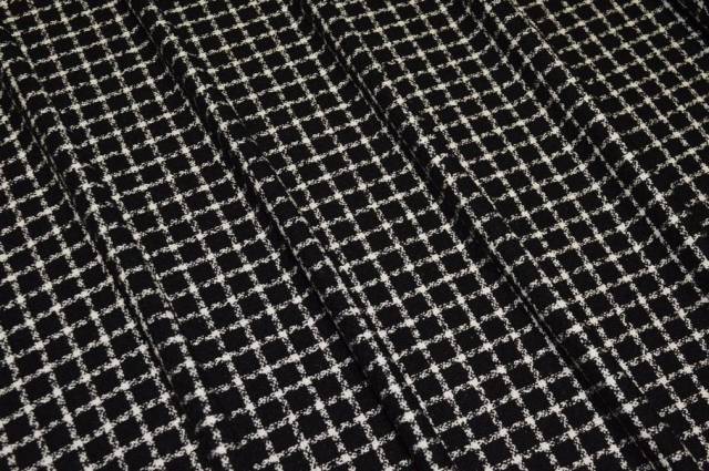 Vendita on line tessuto chanel puro cotone scacco nero - prodotti
