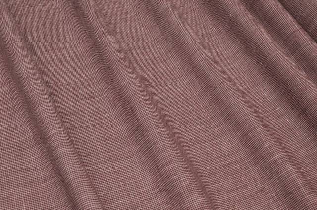 Vendita on line tessuto misto lino lana microfantasia bordeaux - tessuti abbigliamento lino fantasia