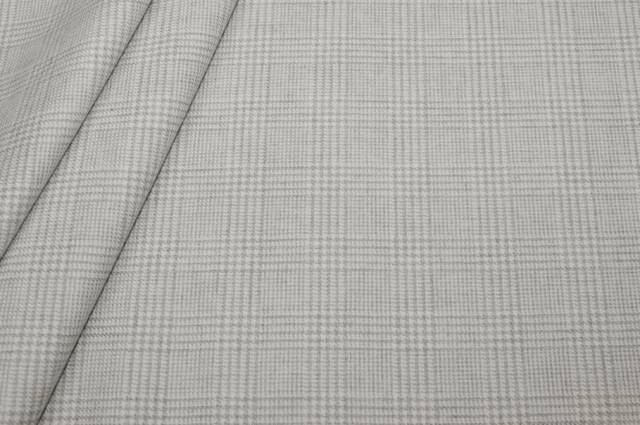 Vendita on line tessuto flanella misto cashmere principe di galles grigio chiaro - tessuti abbigliamento scacchi e scozzesi composizioni varie