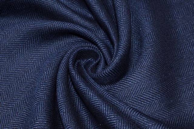 Vendita on line tessuto misto lana lino spinato blu - tessuti abbigliamento lino fantasia