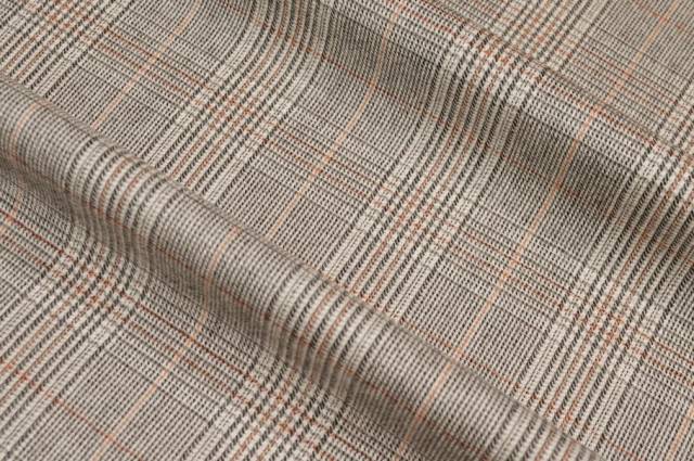 Vendita on line tessuto lana principe di galles riga arancio - tessuti abbigliamento lana flanelle