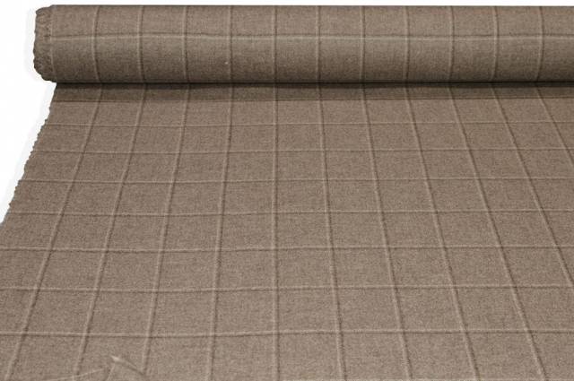 Vendita on line tessuto flanella puro cashmere finestrato beige - tessuti abbigliamento lana flanelle