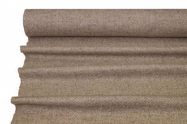 Vendita on line tessuto cappotto misto lana spinato beige - prodotti