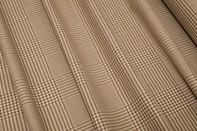 Vendita on line tessuto flanellina pura lana principe di galles beige - tessuti abbigliamento lana flanelle