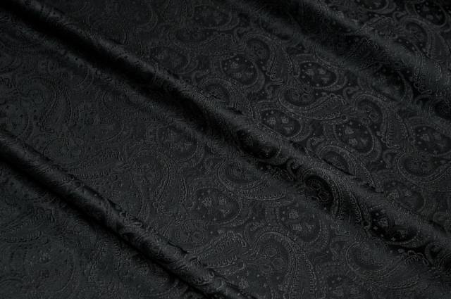 Vendita on line tessuto jacquard misto seta nero - tessuti abbigliamento sete fantasia