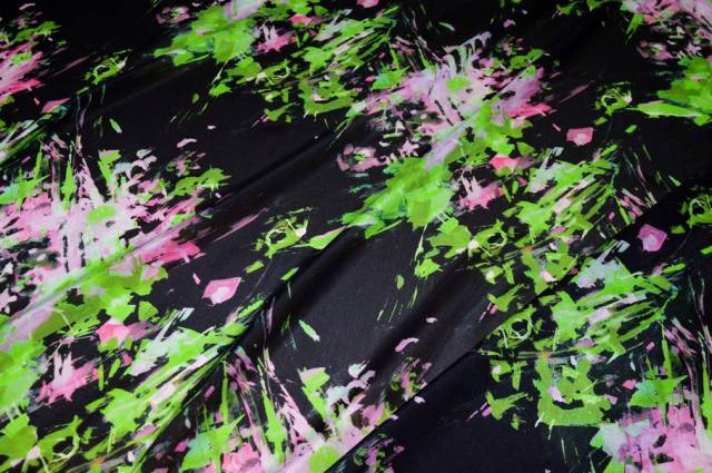 Vendita on line tessuto crepe de chine misto seta fantasia astratta verde - prodotti tessuti abbigliamento