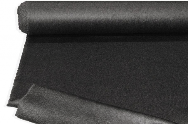 Vendita on line tessuto puro cashmere double zibellinato grigio scuro - tessuti abbigliamento lana cappotti/panno/lana