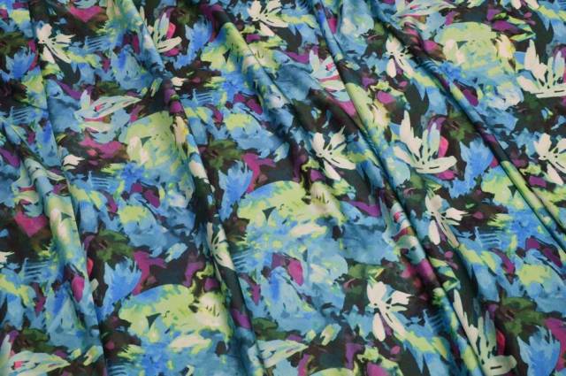 Vendita on line tessuto fantasia fiore astratto azzurro - prodotti