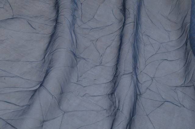 Vendita on line tessuto tenda organza stropicciata blu - prodotti
