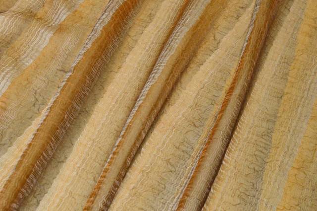 Vendita on line tessuto tenda organza stropicciata sfumata arancio - tessuti per a metraggio classiche