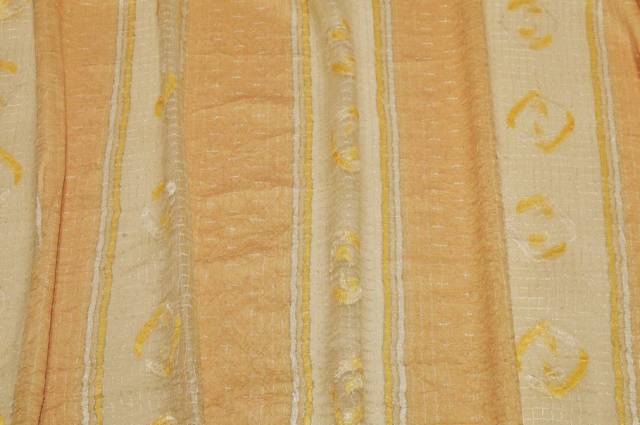 Vendita on line tessuto tenda effetto stropicciato fasciato arancio - tessuti per in offerta