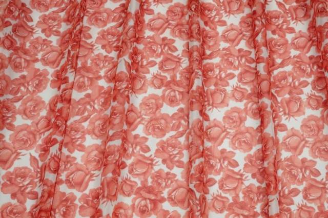 Vendita on line tessuto tenda velo fantasia fiore rosso - tessuti per in offerta