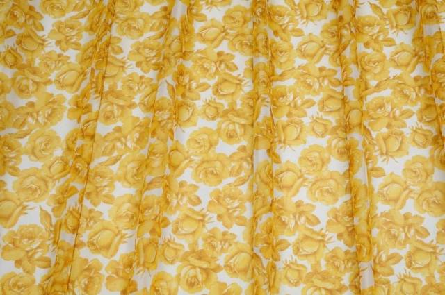 Vendita on line tessuto tenda velo fantasia fiore giallo - tessuti per in offerta