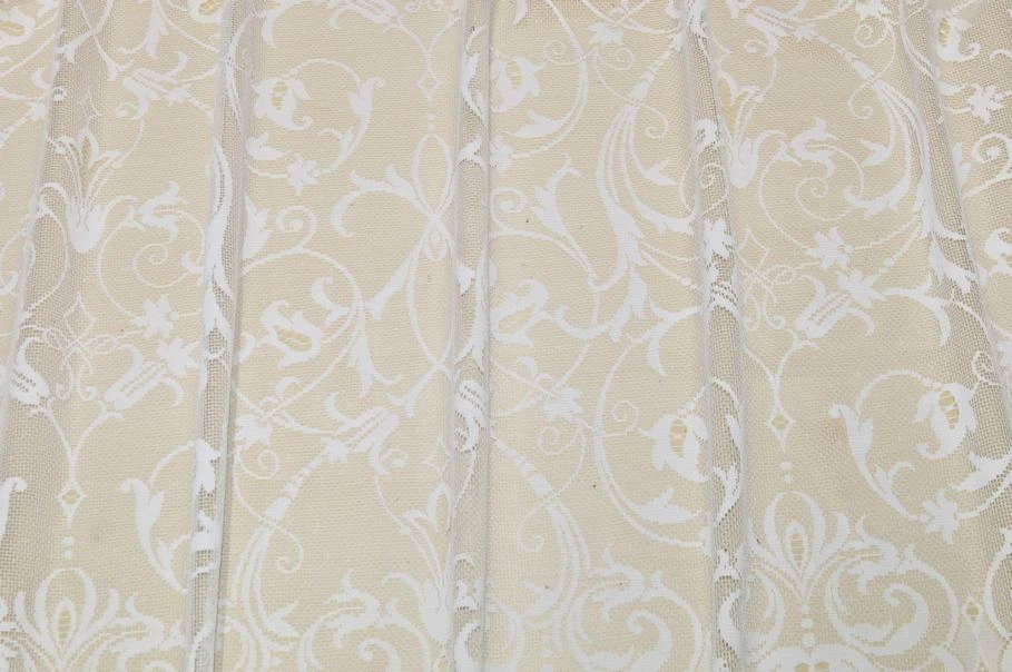 Vendita on line tessuto tenda ricamo damasco color naturale - tessuti per in offerta