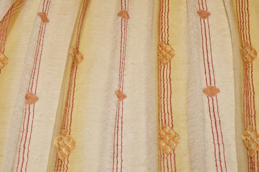 Vendita on line tessuto tenda organza stropicciata rombo arancio - tessuti per in offerta