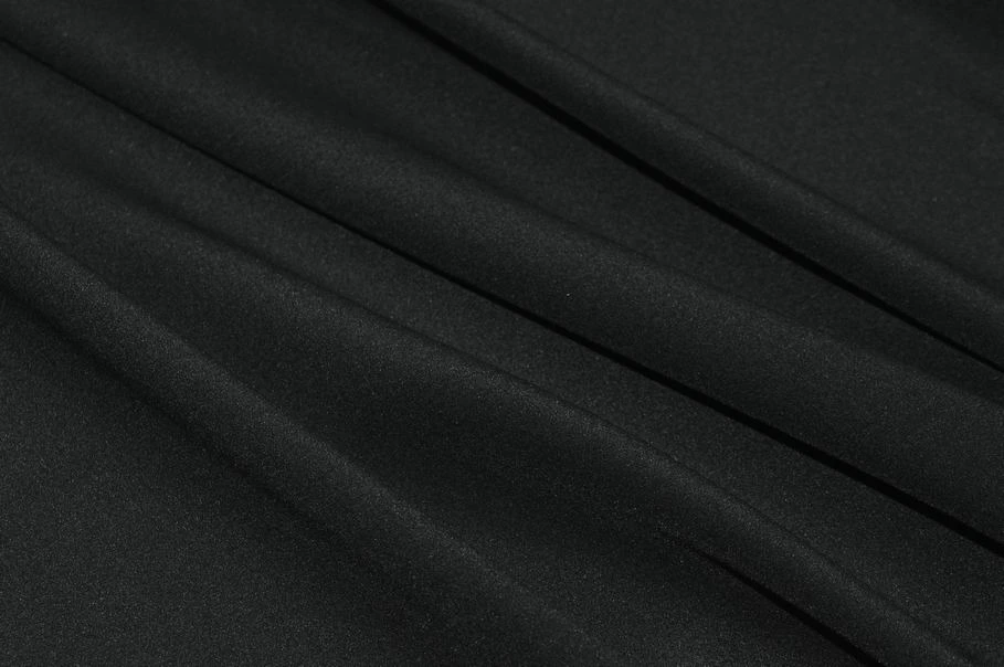Vendita on line tessuto crepe de chine pura seta nero - tessuti abbigliamento sete