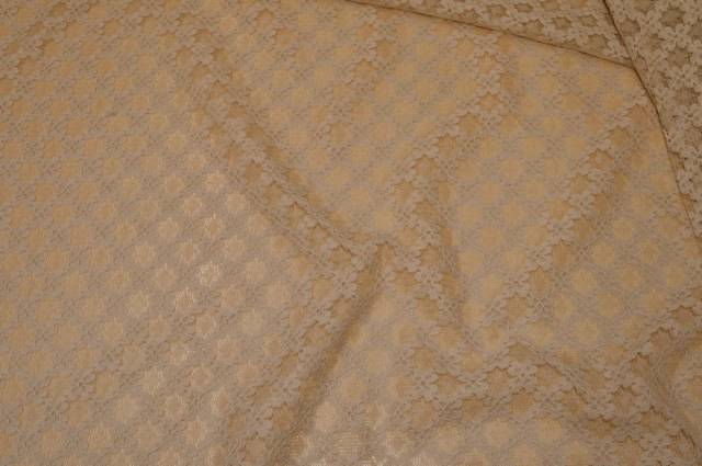 Vendita on line tessuto pizzo fiorellino beige - tessuti abbigliamento