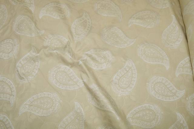 Vendita on line taffeta disegno cashmere panna - prodotti tessuti abbigliamento