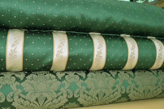 Vendita on line jacquard coll. grace verde - tessuti arredo casa per tovaglie